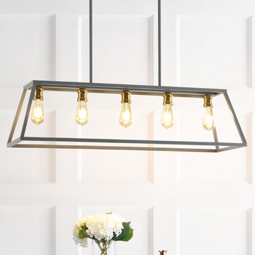 Floyd 38" Adjustable Iron Farmhouse Vintage LED Dimmable Pendant